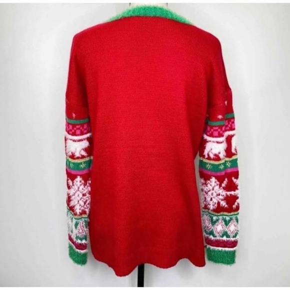 Let It Snow Women's Polar Bear Christmas Holiday Party Ugly Sweater Small - Picture 4 of 4